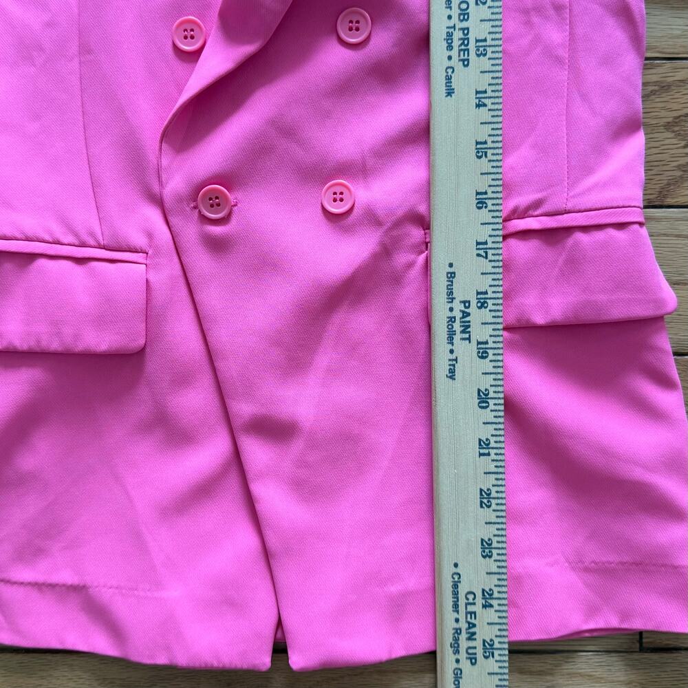 VENUS Hot Pink Double Breasted Blazer Size 4 Women Notch Lapel Tailored Jacket - Picture 7 of 11